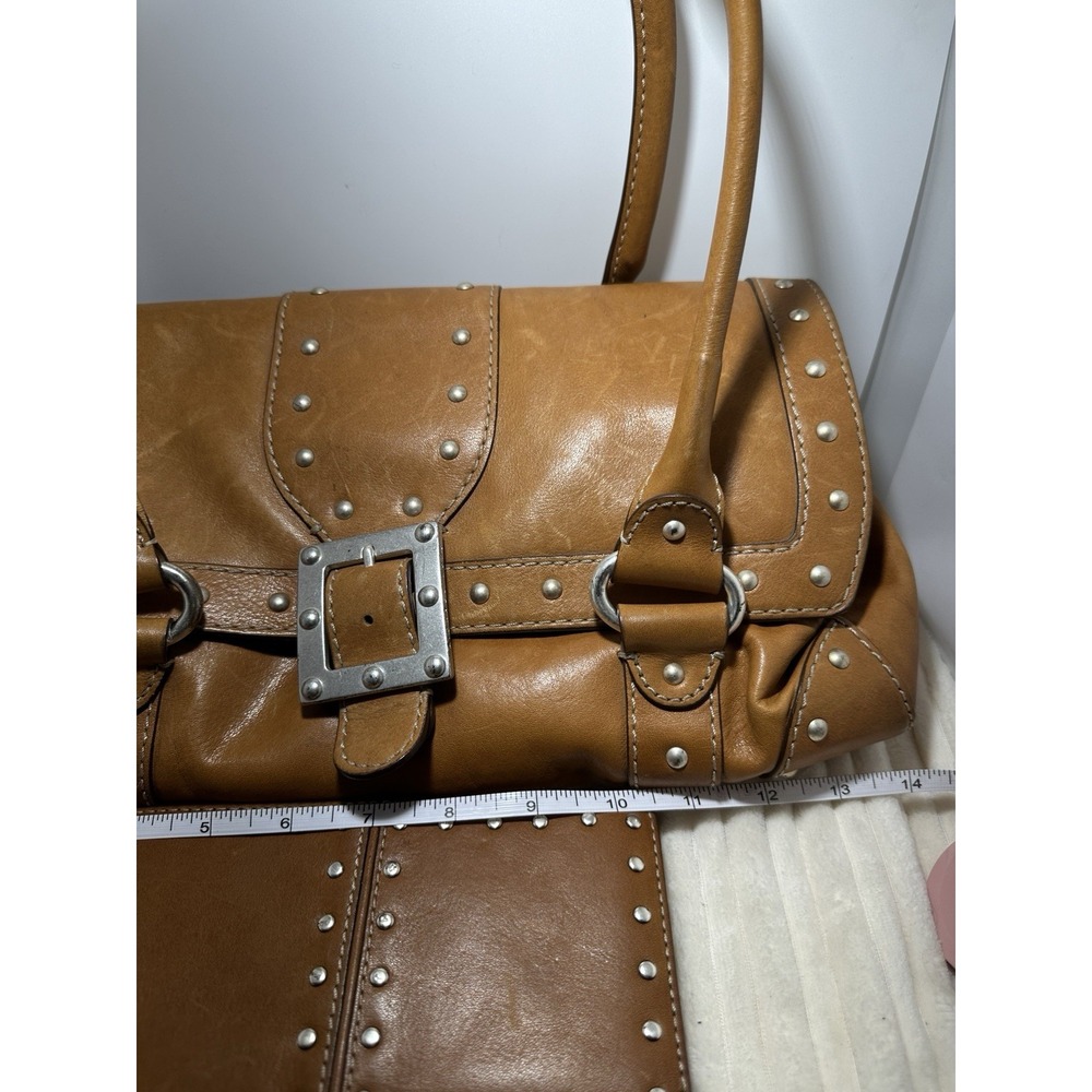 Michael Kors Vintage Astor Leather Purse & Wallet set Caramel Colored w. Silver - Picture 6 of 12
